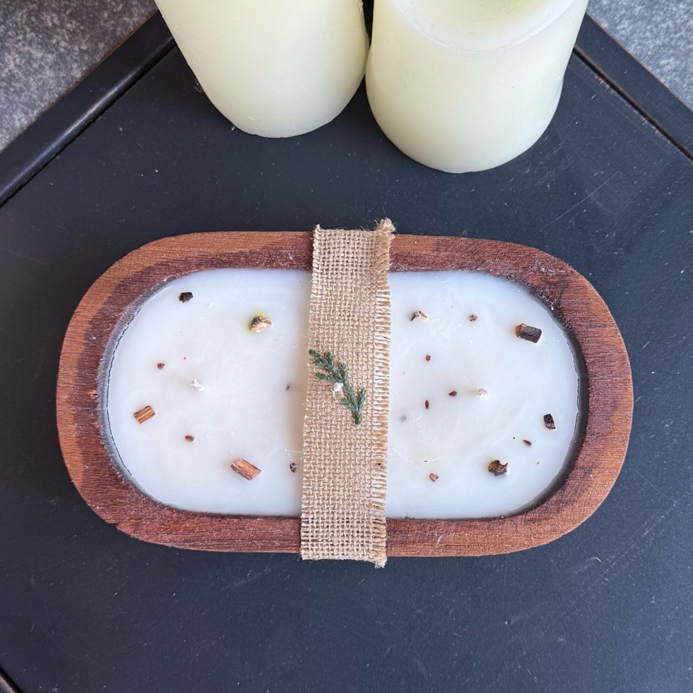 1️⃣2️⃣oz 3 Wick Scented Soy Wax Wood Bowl Candle
